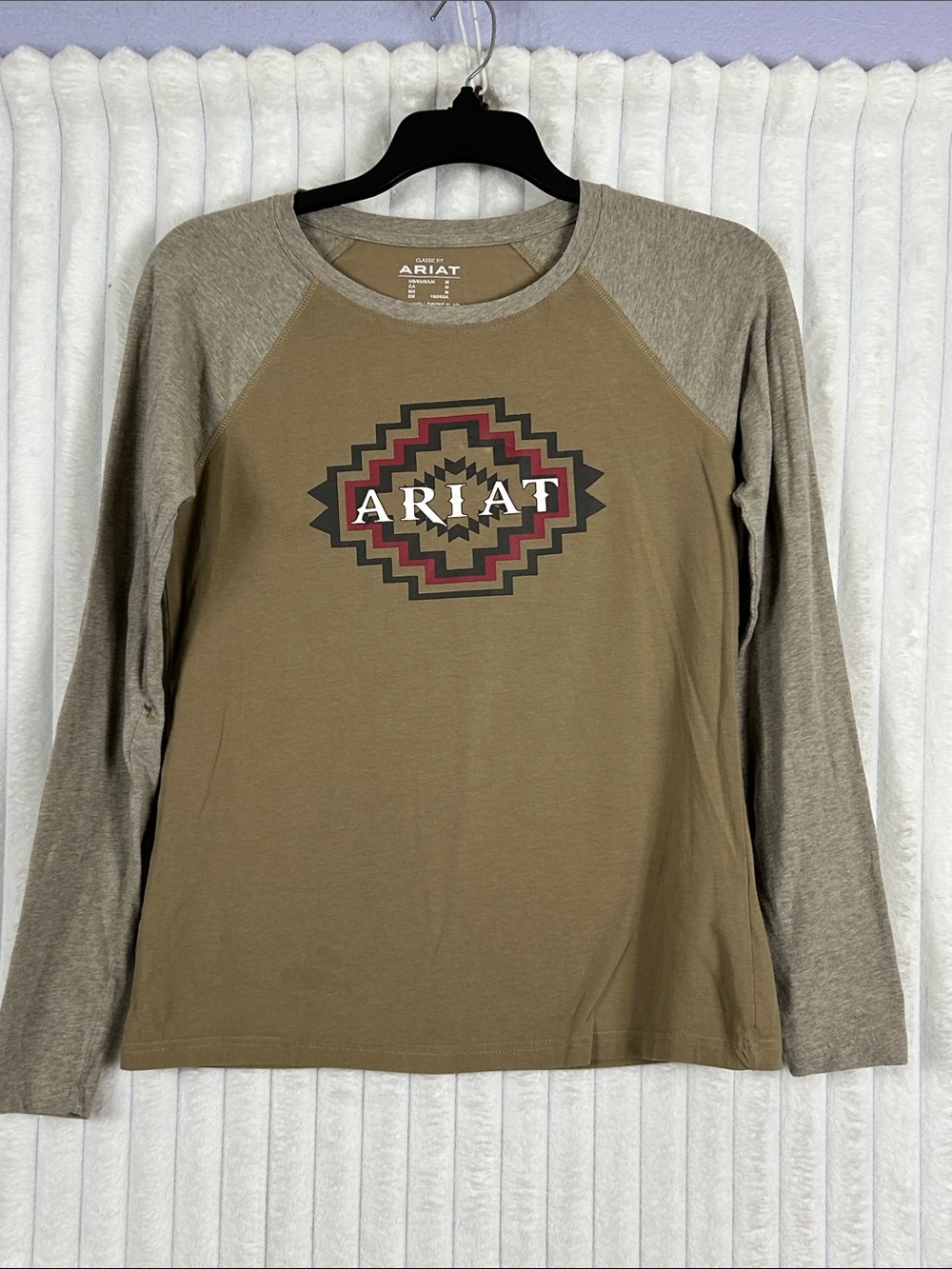 Ariat Women's Tucson Petrified Oak longsleeve Baseball Tee M